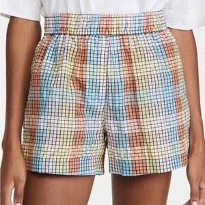 Ganni seersucker check shorts 36 / size 4